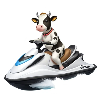 Cow on jetski sticker
