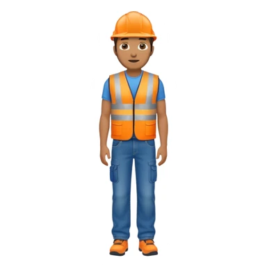 man in orange hi vis vest and jeans, standing full body sticker