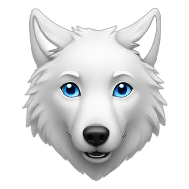 white wolf with blue eyes sticker