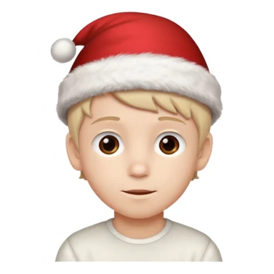 Christmas hat on a cute boy head sticker