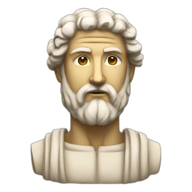 Stoic statue man with beard and centre head sticker