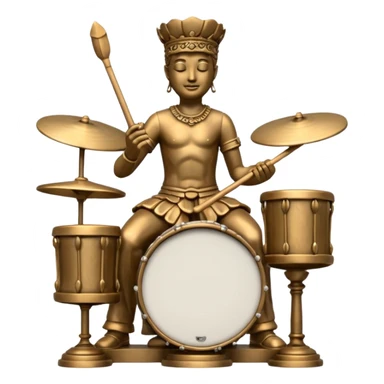 statue playing drums sticker