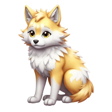 Colorful Shiny Fionbri-Falvie-sparkle-wolf-sona with markings full body sticker