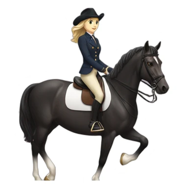 femme equitation sticker