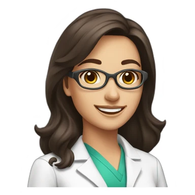 A happy pharmacist brunette woman sticker