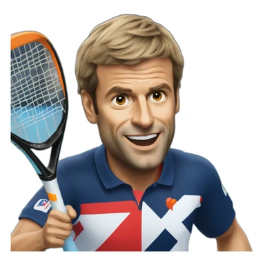 emanuel macron playing padel sticker