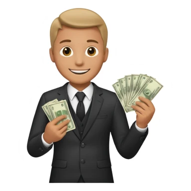 Maintenance guy with money sticker