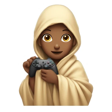 Girl wrapped up in a blanket with a gaming controller in her hands sticker