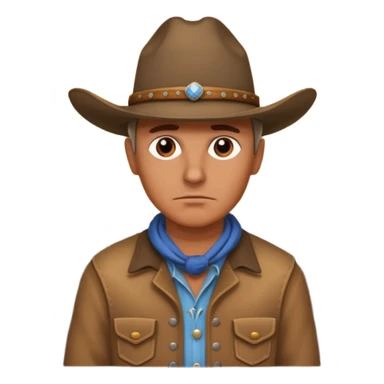 сгенерируй ковбоя который грустно смотрит на закат, он стоит на горах, которые такие как в америке на западе sticker