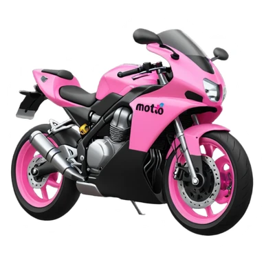 moto sportiva con scritta nera e solo avanti rosa fluorescente  sticker