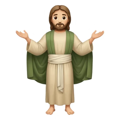 fullbody, head-to-toe, Jesus's apostle Thomas, arms down, normal emoji style, different pose sticker