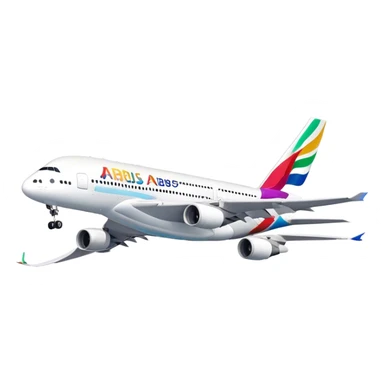Airbus A380 - Airbus (Model Year: 2021) (Iconic colour: White with colorful tail) sticker