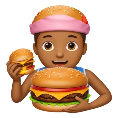 pleading emoji holding burger sticker