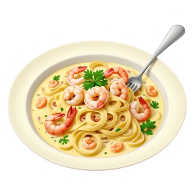 traditional italian carbonara with shrimp sticker
