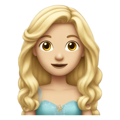 blonde long hair girl princess sticker