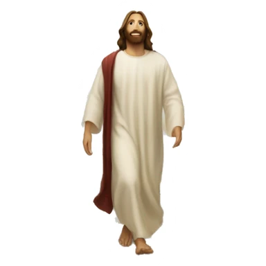 Jesus walking down the stairs of heaven sticker