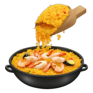 Paella Emoji Perfectly cooked rice with seafood and vegetables, a delight for lovers of Spanish cuisine. sticker