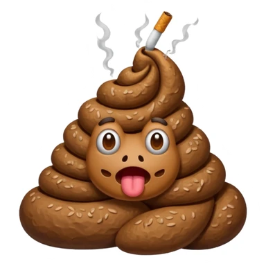 Poop smoking a cigarette  sticker