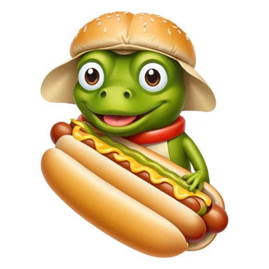 :bufo holding a chicago style hotdo sticker