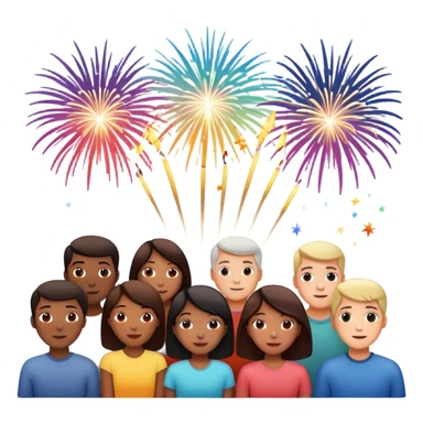 group of people watching fireworks sticker