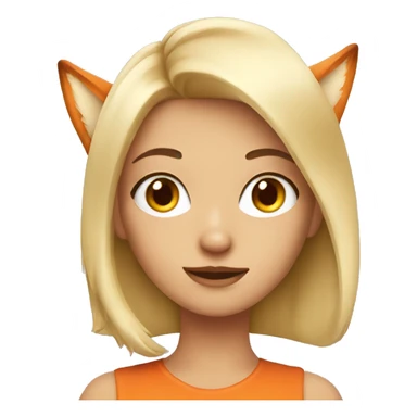 Blonde girl with fox ears sticker