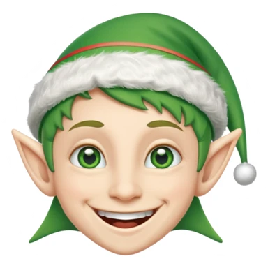duende navideño con una sonrisa amplia y brackets sticker