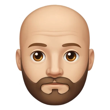 bald male portrait with beard sticker