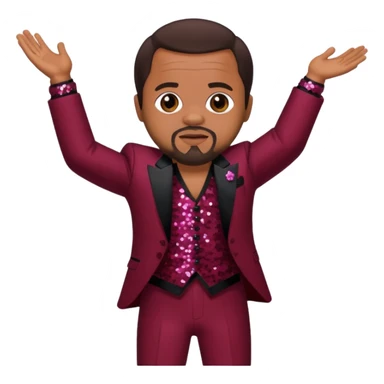 Berry Gordy with dark brown hair, maroon sequin outfit  sticker