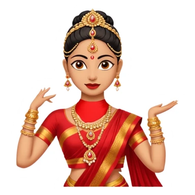 bharatanatyam dancer, classic pose, traditional attire sticker