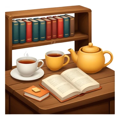 cozy books and tea or coffee sticker