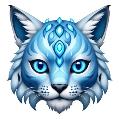 A blue fantasy-lynx-fakemon-Digimon-creature-hybrid sticker