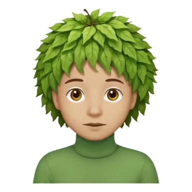 The Tree of Wisdom of The Wiggles with light skin, brown eyes, green leaves wig and, green skivvy shirt, light brown pants sticker