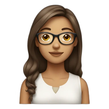 girl with clear glasses and longer brown hair sticker