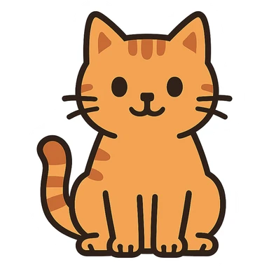 flat toon style cat sticker
