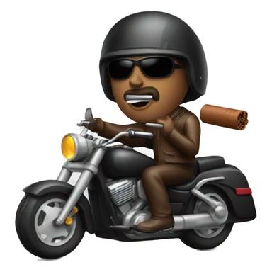 motorcycle rider with cigar sticker