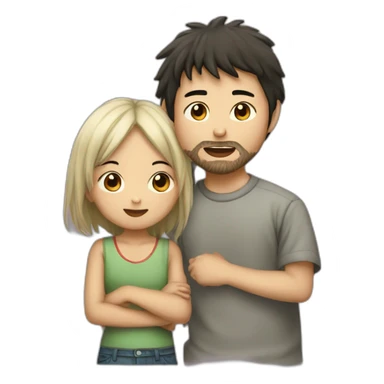 scruffy-boy-and-asian-gilr-kissing sticker