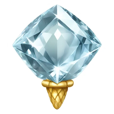 a Diamond Acorn, sparkling cut diamond, with stem of gold sticker