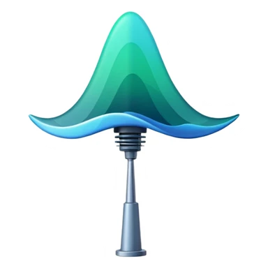 Minimalist emoji-style sticker of an old-school antenna with distorted, glitched signal waves. Clean icon style. sticker