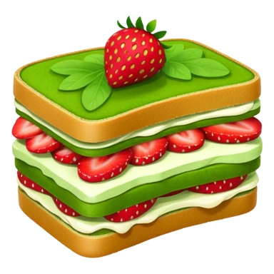 Strawberry matcha sandwich sticker