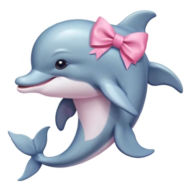 Cute dolphin with a pink bow sitting down sticker
