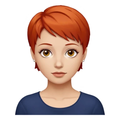 women with very short red hair with brown eyes sticker