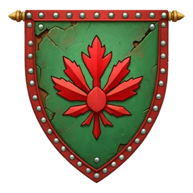 green and red war banner emblem sticker