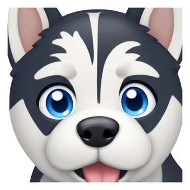Husky with blue eyes and tongue out sticker