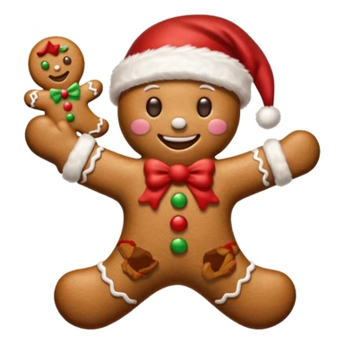 christmas gingerbread man with santa hat sticker