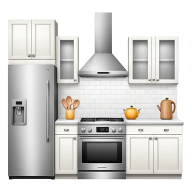 modern kitchen with countertop and appliances sticker