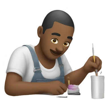 Person painting their townails sticker