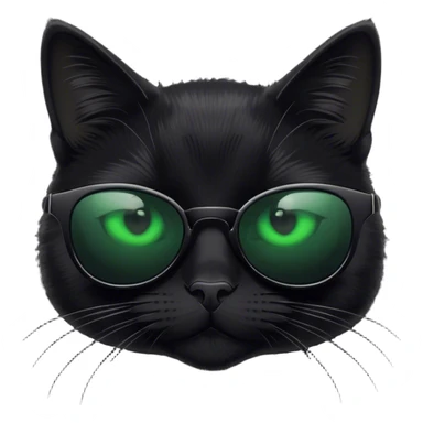 Black cat with black sunglasses sticker