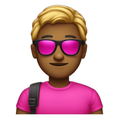A Arrogantnes cool person with black sunglasses and hot pink clothes sticker