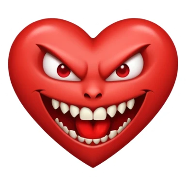 heart vampire fangs sticker