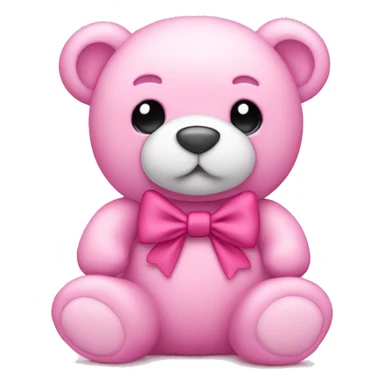 Pink teddy bear with bow sticker